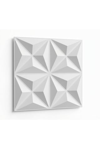 Modern Geometrik Duvar Paneli 50x50 - 10 Lu Avantaj Paketi 2.5 Metre Kare Beyaz