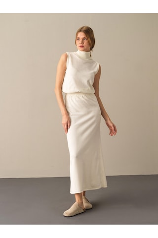 Ekru Regular Fit Triko Uzun Etek 850893 Ekru