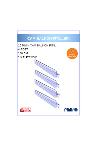 10 Mm Küçük H Y Cam Balkon Şeffaf Fitil 150 Cm 4 Adet 1.5 M