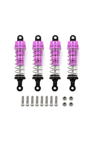 Suofeng 1/14 Wltoys 144001 İçin Metal Tekerlek Amortisörü - Mor Renk, 4 Adet, Alüminyum Alaşımlı 61-74cm