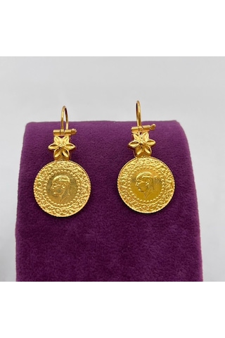 22 Ayar Altın Küpe Çeyrekli Takoz 5.93gr - K01097