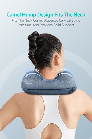 Ergonomik Şişme U Boyun Ve Seyahat Yastığı Taşınabilir Gri
