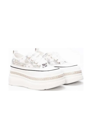 Guja 25y423-6 Gizli Dolgu Pulpayetli Kadın Sneaker Ayakkabı Gri