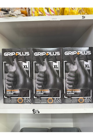 Plus Siyah Elmas Dokulu Nitril Muayene Eldiveni Xl Beden 50 Adet