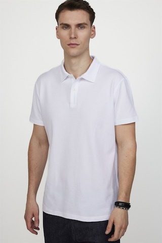 Tudors Slim Fit Desenli Polo Yaka Erkek Beyaz Tişört-27283-Beyaz