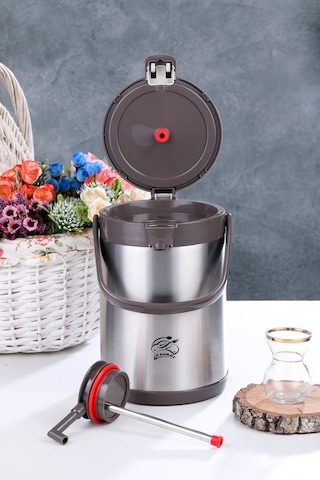Cooker Ckr2007 2.5 Lt Çift Katlı Paslanmaz Çelik Pompalı Termos Renkli