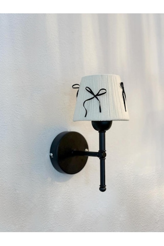 Krem Kadife Süet Siyah Fiyonk Kurdele Siyah Kablosuz Pilli Aplik Krem