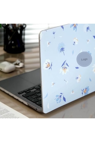 Macbook Pro 13 Çiçek Desenli Kılıf A1706 A1708 A1989 A2159 A2251 A2289 A2338 M1 M2 Uyumlu Baskılı Sert Kılıf İnce Hafif Koruyucu Kapak Açık Mavi