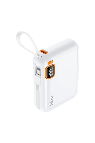 Power Duo 10.000 Mah 20W Pd 20W Hızlı Şarj Destekli Type-C Ve Lightning Kablolu Powerbank Beyaz