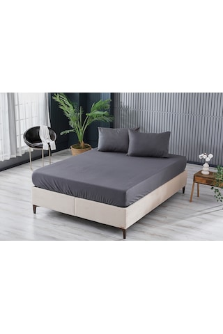 Doqu Home Colourful Fitted Çarşaf Tek Kişilik - Antrasit