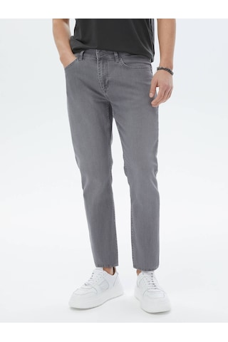 Kip Gri Slim Fit Denim Pamuk Karışımlı Pantolon Çok Renkli