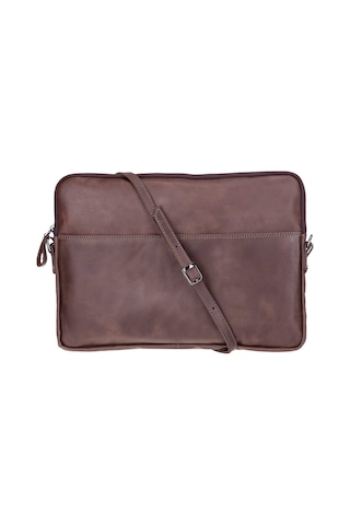 Bloomsleeve Leeds 16" Mahogany Dark Brown Hakiki Deri Laptop & Tablet Kılıfı Kahverengi