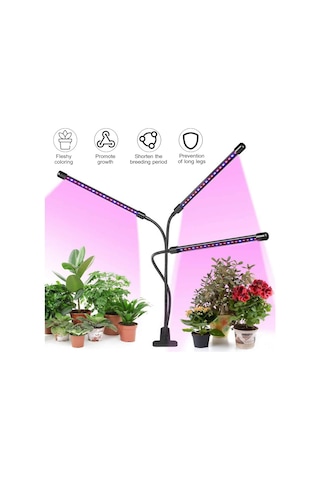 Geeroyoo Usb Bağlantılı 30w Üç Kafalı Bitki Büyütme Lambası - Saksı, Bahçe Ve Sera İçin İdeal Diğer