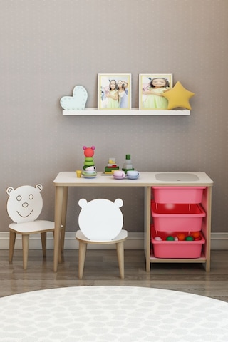 Moniev Çocuk Çalışma Masası Oyun Ve Etkinlik Masası Yaz Sil Masa Pembe Pembe