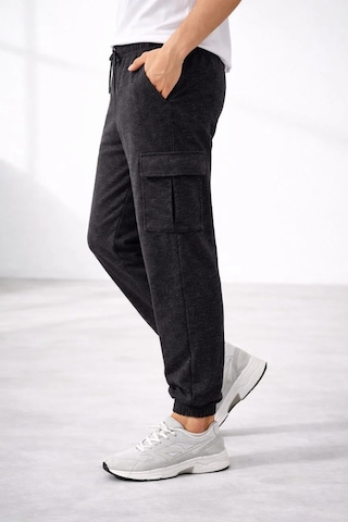 Assema Erkek Jogger Eşofman Altı Regular Fit , Kargo Cepli, Lastikli Paça, Günlük Spor Pantolon - Füme Çok Renkli