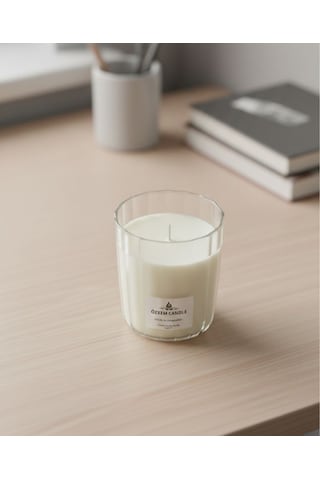 Özdemcandle Dalgalı Cam Dekoratif Kokulu Soya Mum 9x10 Cm Koku Seçenekleri İçin Ürün Açıklamasını İnceleyiniz Krem