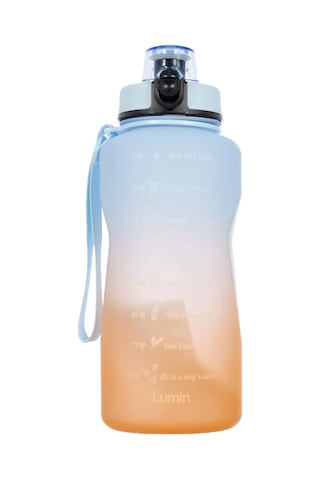Lumin Flask Su Matarası 1,5 Litre Motivasyon Matarası Bpa Free Su Şişesi Suluk Water Bottle Mavi - Turuncu