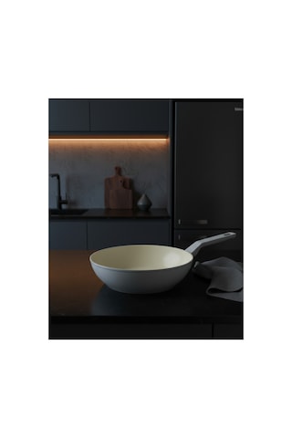 Jumbo Swiss Crystal Light Grey Wok Tava 28 Cm Gri