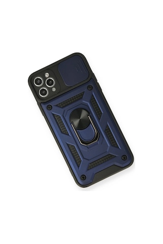 Newface - 222 - iPhone Uyumlu 11 Pro Max Kılıf Pars Lens Yüzüklü Silikon - Csmo-tex - - Lacivert