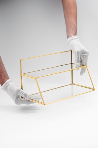 Organizer Cam Raflı Pirinç & Gold