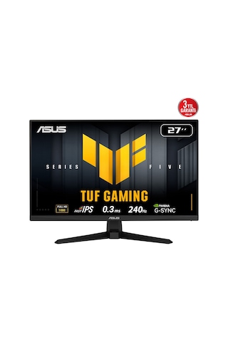 Asus Tuf Gamıng Vg279qm5a 27" 0.3ms, 240hz, Full Hd, Dp, 2xhdmı, Hoparlör, Fast Ips Led, Elmb Sync Premium, Gamıng Monitör