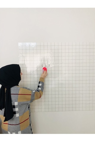 Kareli Şeffaf Tahta Akıllı Kağıt Tahta Yazı Tahtası 120X100 Cm Ka