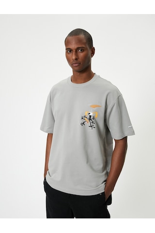 Koton Looney Tunes Oversize Tişört Lisanslı Baskılı Gri 4sam10783hk Gri