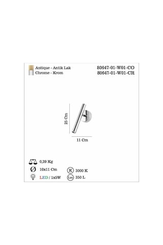 Balıva Teklı Ledlı Eskitme Aplık 3000k Antik Lak
