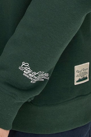 Only & Sons Erkek Onsrıley Yarım Fermuar Yakalı Sweatshirt 22030160 Koyu Yeşil Koyu Yeşil