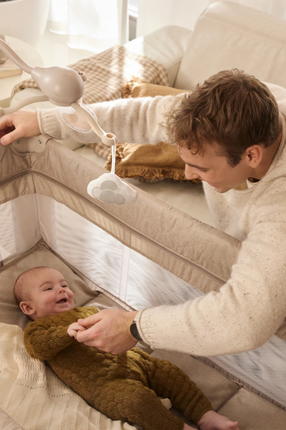 Kinderkraft Leody Up 2 in 1 Bebek Beşiği, Park Yatak Aksesuarlı Gri