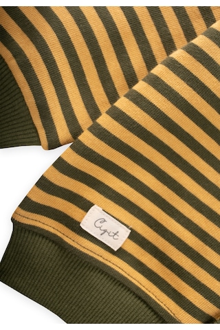 Çizgili Triko Hırka 0-4 Yaş Hardal Haki Hardal