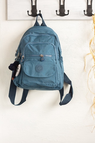 Krinkıl / Klinkır Su Geçirmez Ithal Kumaş Çok Gözlü Günlük Küçük Kadın Sırt Çantası Indigo Mavi 8317 Mavi