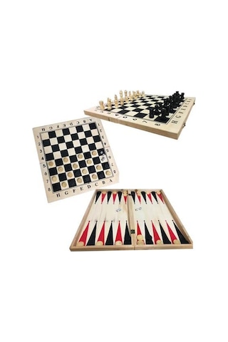 3in1 Game Set Tavla&Dama&Satranç Oyun Seti