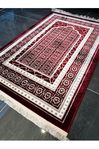 Seccade Dokuma Halı Seccade Püsküllü 80x125 Bordo