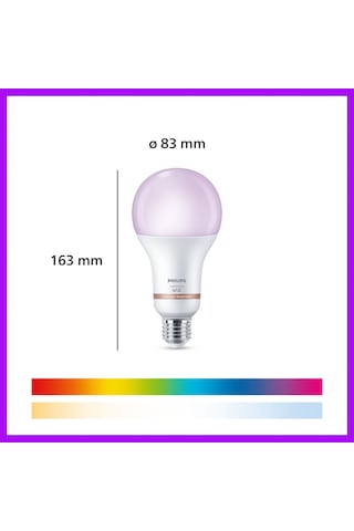 Philips Smart Lighting Led Ampul A80 E27 150w Eşdeğer Rgb - Google Home, Alexa, Homekit Ve Matter Uyumlu Çok Renkli