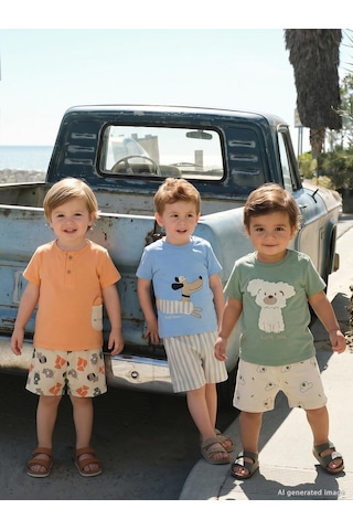 Civil Baby Köpek Baskılı 3'lü Set 6-18 Ay Takım - Standart