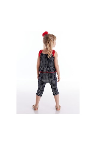 Denokids Kedi Puanlı Kız Tulum Çok Renkli