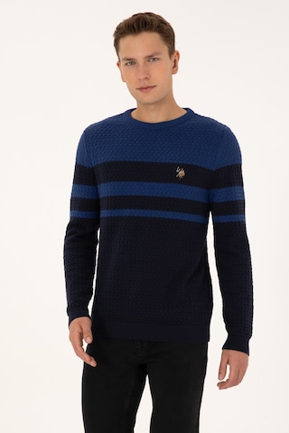 U.S. Polo Assn. Erkek Slim Fit Bisiklet Yaka Lacivert Kazak 50308460-VR033