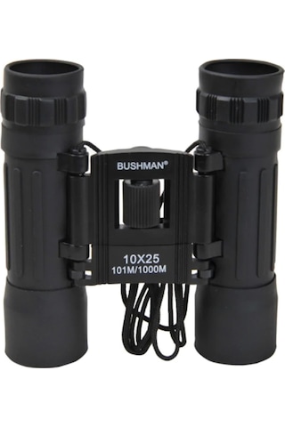 Bushman 10x25 Çift Gözlü Dürbün Siyah