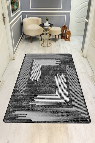Modern Dijital Baskı Kaymaz Taban Halı H1140 Renkli