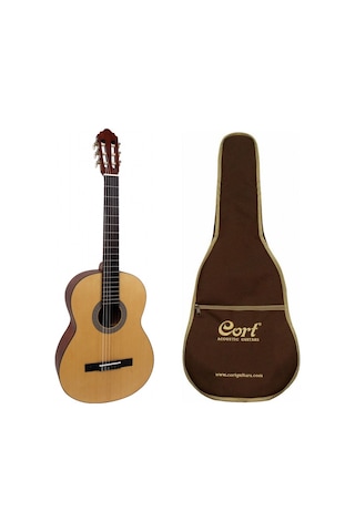 Cort Ac100Opw Klasik Gitar. Kılıflı. Open Pore. Ladin Kapak. Ark