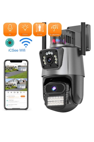 8mp 4k Ip Kamera Açık Wifi Ptz Çift Lens Çift Ekran Otomatik İzle