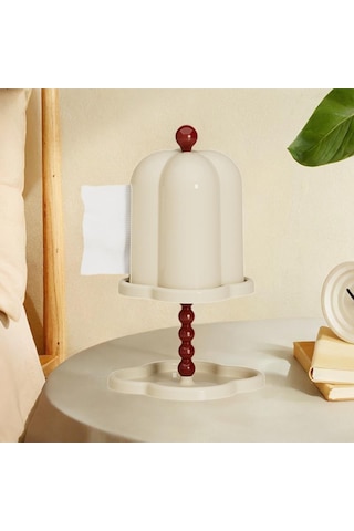 Homyl Tepsili Mendil Kutusu Kağıt Dağıtıcısı Ev Beyaz