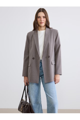 Lcwaıkıkı Classic Kahverengi Kruvaze Yaka Kadın Blazer Ceket