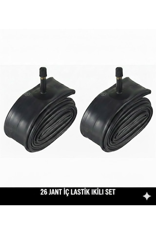 26 Jant İç Lastik 2'li Set - 26x1.75 / 2.125 Uyumlu - Oto Kalın Sibop 2 Adet Bisiklet İç Lastiği