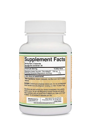 Double Wood Magnesium Acetyl-taurate 700mg 60 Capsul. Usa V...