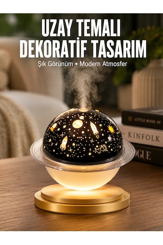 Plentifularomaterapi Hava Nemlendirici Gece Lambası Uzay Model Satürn Oda Kokusu