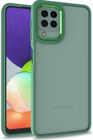 Galaxy A22 4G Kılıf Zore Flora Buton,Kenar Çevresi Renkli Kılıf