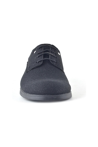 Rakerplus Siyah Simli Bağcıklı Metal Detaylı Klasik Çocuk Ayakkabı Siyah