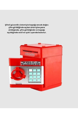 Kırmızı Atm Kasa Tipi Para Biriktirme Kumbarası Diğer